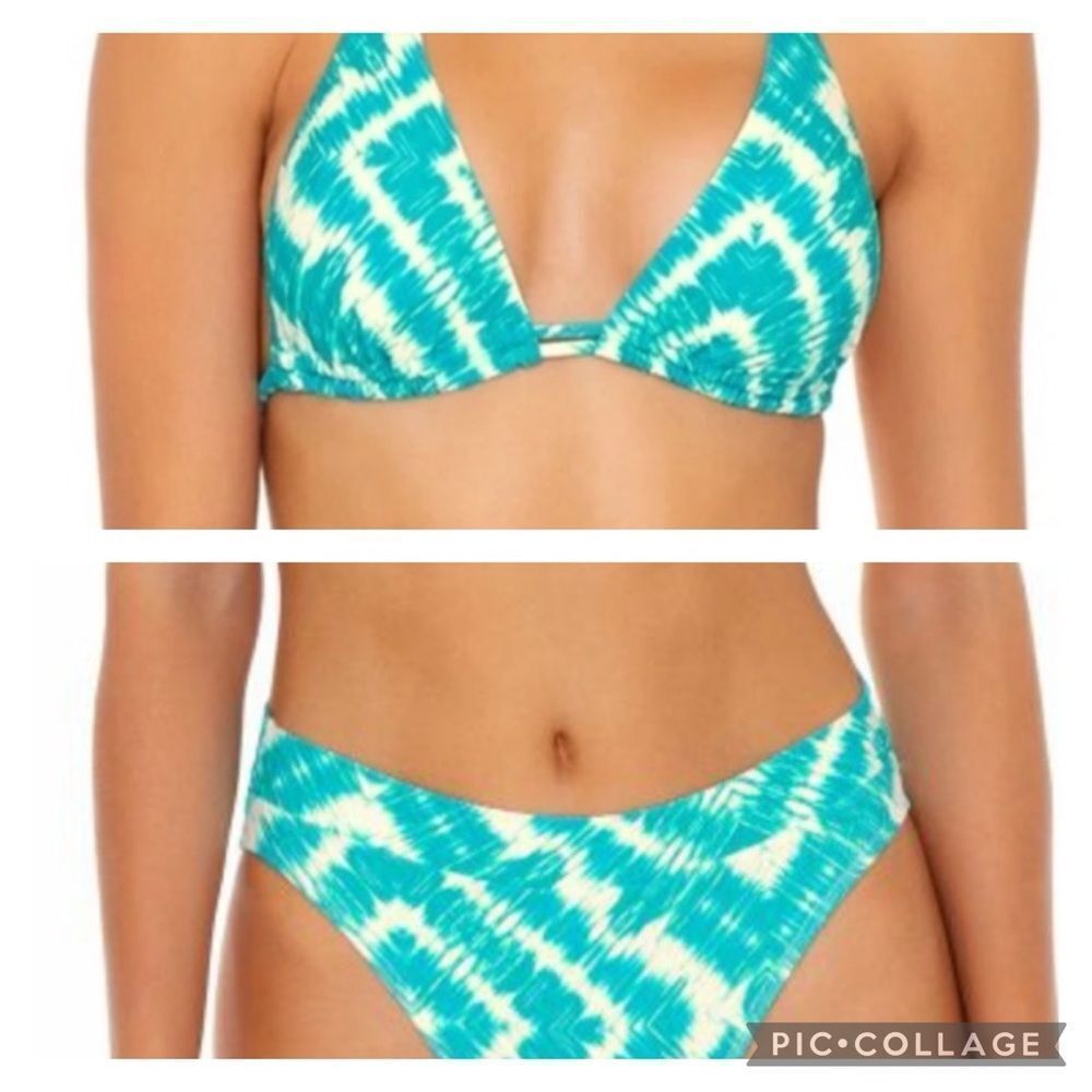 Luli Fama Mermaid Wishes bikini set High Leg Banded Bottoms triangle top medium
